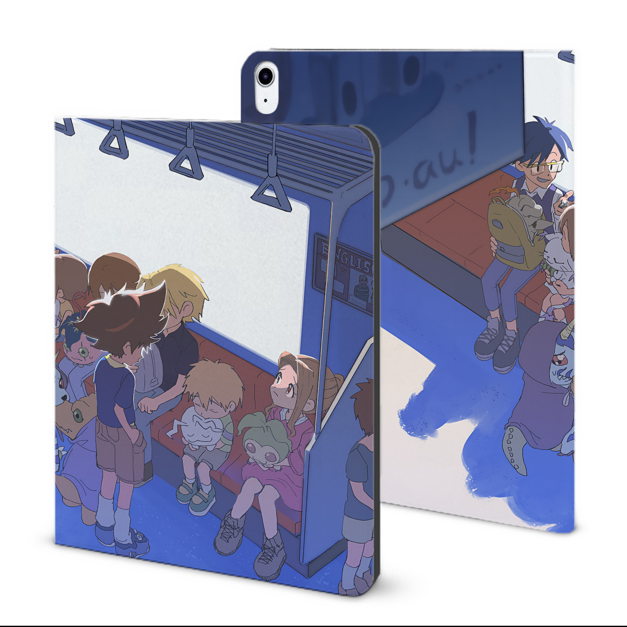 （画像用） Digimon デジタルモンスター/デジモン IPad ケース ブック型 PUレザー TPU 耐衝撃 軽量 薄型 ペン収納なし 全面保護 IPad 各モデル対応